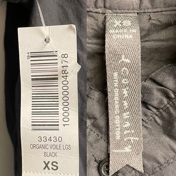 ARITZIA Community Organic Cotton Button Front Blouse Black XS - Picture 6 of 7